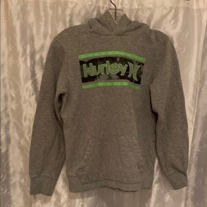 Hurley Gray Hoodie with Green Camo Logo Youth Size Large 🔥 YB6